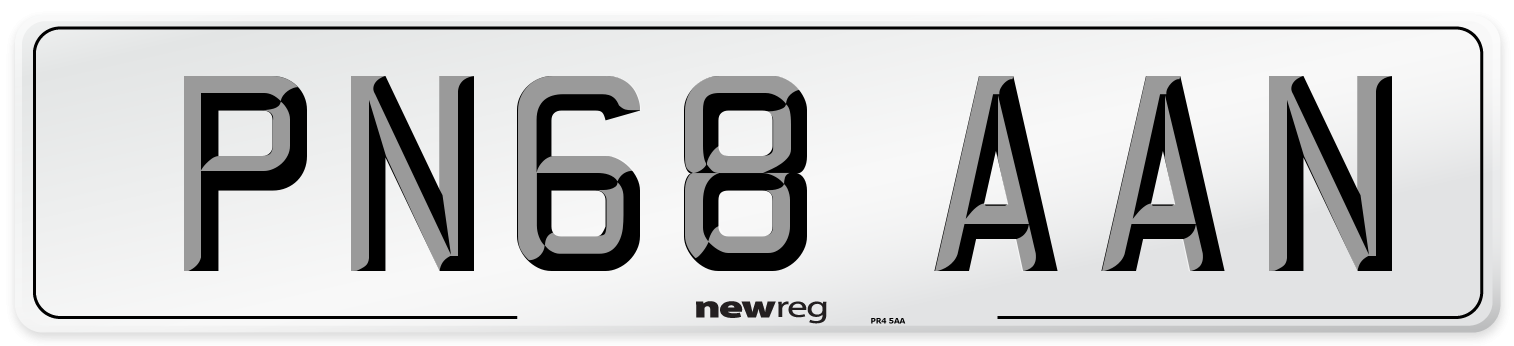 PN68 AAN Number Plate from New Reg